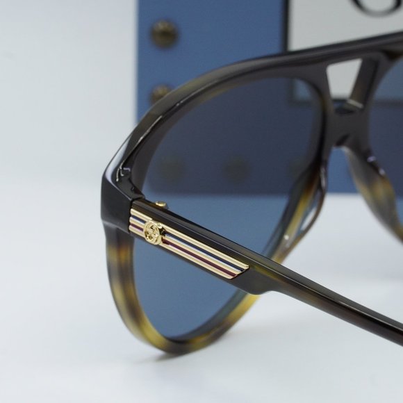 FINAL PRICE NEW GUCCI GG1286S 004 VINTAGE HAVANA/BLUE SUNGLASSES - Picture 6 of 9